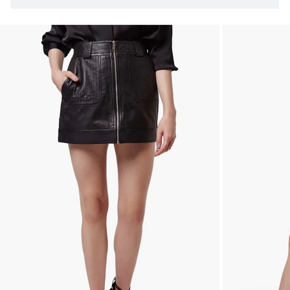 Topshop Black Zippered Mini Skirt